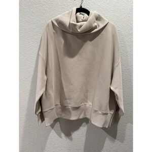 VARLEY Ottoman Milton Sweatshirt Beige Ribbed Cowl Neck‎ Oversized XLarge